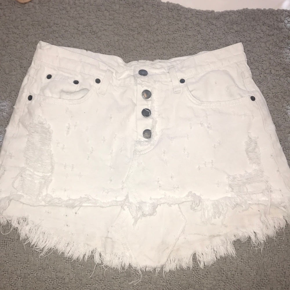 Carmar white denim skirt